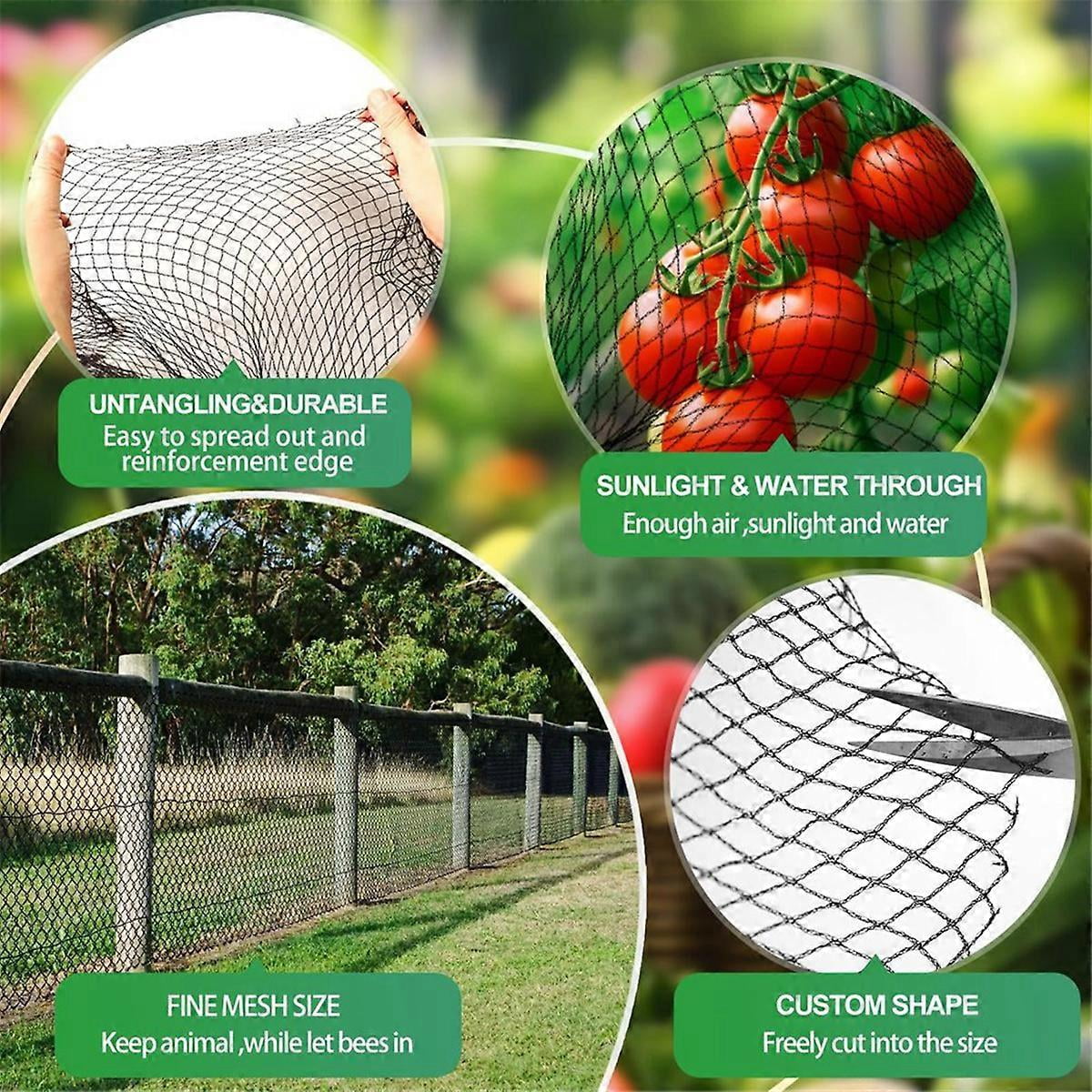 Garden Netting 4x10m,Extra Strong Woven Mesh Bird Netting For Fruit Trees,Plants & Vegetables,Reusab