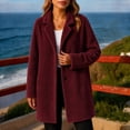 thumbnail image 2 of Plus Size Womens Business Casual Fleece Fall Jackets Trendy Mid-Length Oversized Winter Coats with Pockets Lapel Collar Button Down Outerwear, 2 of 6