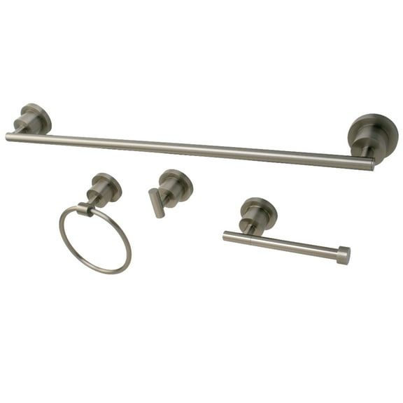 Kingston Brass 4-Piece Brushed Nickel Bathroom Accessories Set, BAK8211478SN