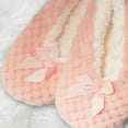 thumbnail image 4 of BambooMN Women's Warm Soft Touch Home Slippers with Non-Slip Grips - Coral - Large - 1 Pair, 4 of 6