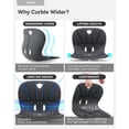 thumbnail image 4 of Curble Wider (ancho estándar): soporte lumbar ergonómico para la espalda, corrector de postura para aliviar el dolor lumbar, ideal para sillas de escritorio en casa o en el suelo, patentado (negro), 4 of 5