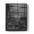 thumbnail image 1 of Epic Art 'Basketball Hoop Blueprint Patent Chalkboard' Acrylic Glass Wall Art, 24"x36", 1 of 3