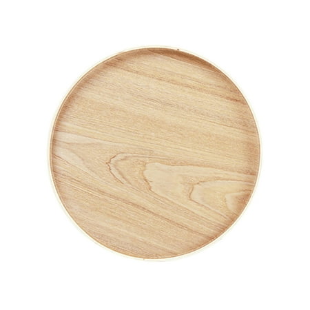 

Wooden Round Serving Tray Platter Home Decor For Coffee Food Party Supplies