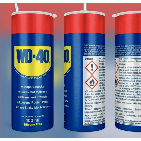 20oz Stainless Steel Tumbler with my version of WD40 Can design.