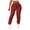 Red, variant on Busydd Cargo Pants Women Fashion Pleated Solid Color Hiking Pants Women Casual Outdoor Elastic Waist Drawstring Women's Pants with Pockets M