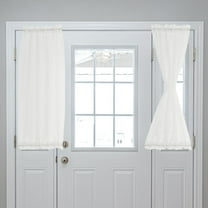 Uxcell Blackout Door Curtains French Side Door Window Curtain Rod Pocket Door Curtain White Yarn 25" x 40" 1 Panel