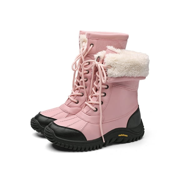 Women Snow Boots Large Warm Shoes PU Leather Snow Boots Thickened Vogue Snow Boots