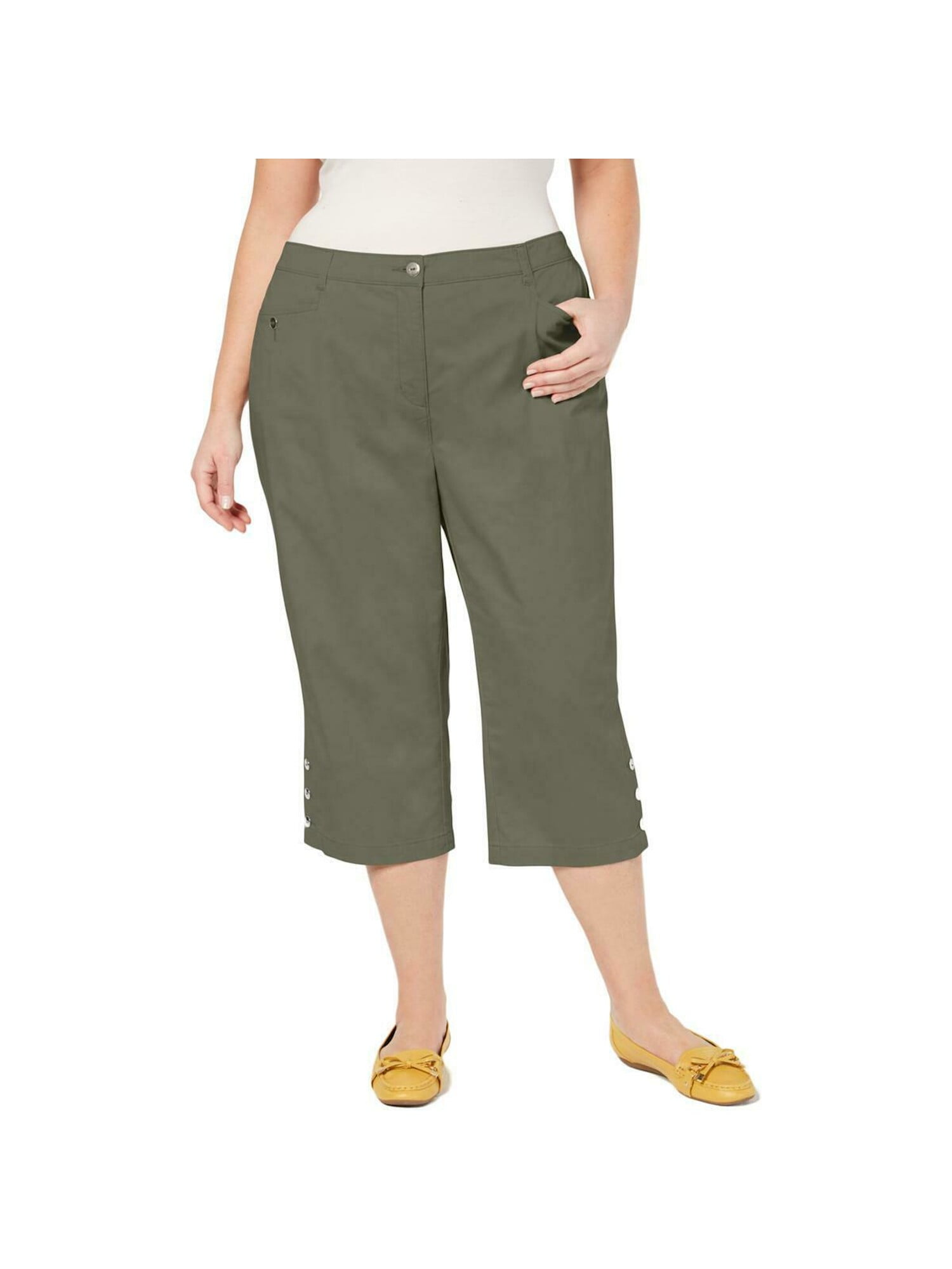 Karen Scott KAREN SCOTT Womens Green Pants Size 16W Walmart 