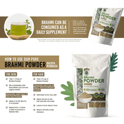 Henna Cosmetics Brahmi Powder Herbal Supplement Raw 200 Grams (7.05 oz)