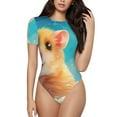 thumbnail image 1 of Fotbe Cloud Cute Hamster Body de Mujer con Cuello Redondo y Mangas Cortas, Sin Mangas Ajustado, Suave, Cómodo y Básico-Large, 1 of 7