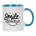 thumbnail image 1 of Inkdotpot Smile Always 11oz CeramicCoffeeMug Positive Inspirational Quotes Gift For Employee Boss Coworkers -Blue, 1 of 6