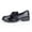 Black, variant on BERANMEY Women's Slip-On Loafers Comfortable Patent Leather Wedge Heel Dress Shoes with Bow Detail Wide Width Sneakers for Office and Business