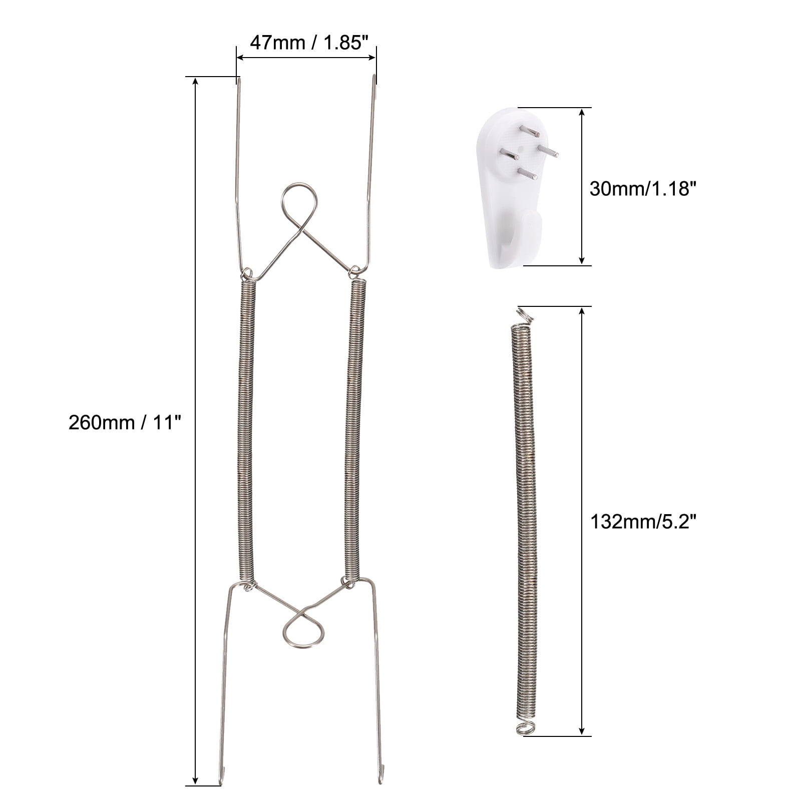 Unique Bargains Stainless Steel Invisible Wall Plate Hangers for Plates and Display 12in