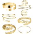 thumbnail image 1 of 6 Pieces Of Arm Cuffs, Upper Arm With Cuff Bracelets, Ladies Adjustable Armban（Gold ）, 1 of 4