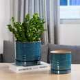 thumbnail image 3 of Better Homes & Gardens 8" Ceramic Round Planter Pot-Teal, 3 of 7