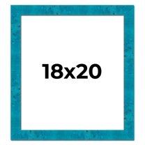 18x20 Frame Blue Teal Burl Wood Picture Frame | 1.75 Inch Moulding Width | Interior Frame Depth 0.5