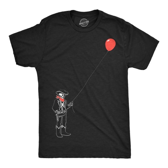 Mens Funny T Shirts Cowboy Skeleton Balloon Sarcastic Tee For Men Graphic Tees