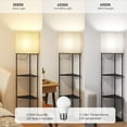 thumbnail image 4 of AOHAO 63” Modern Multi-functional Black LED Floor Lamp with Beige Fabric shade, 4 of 6