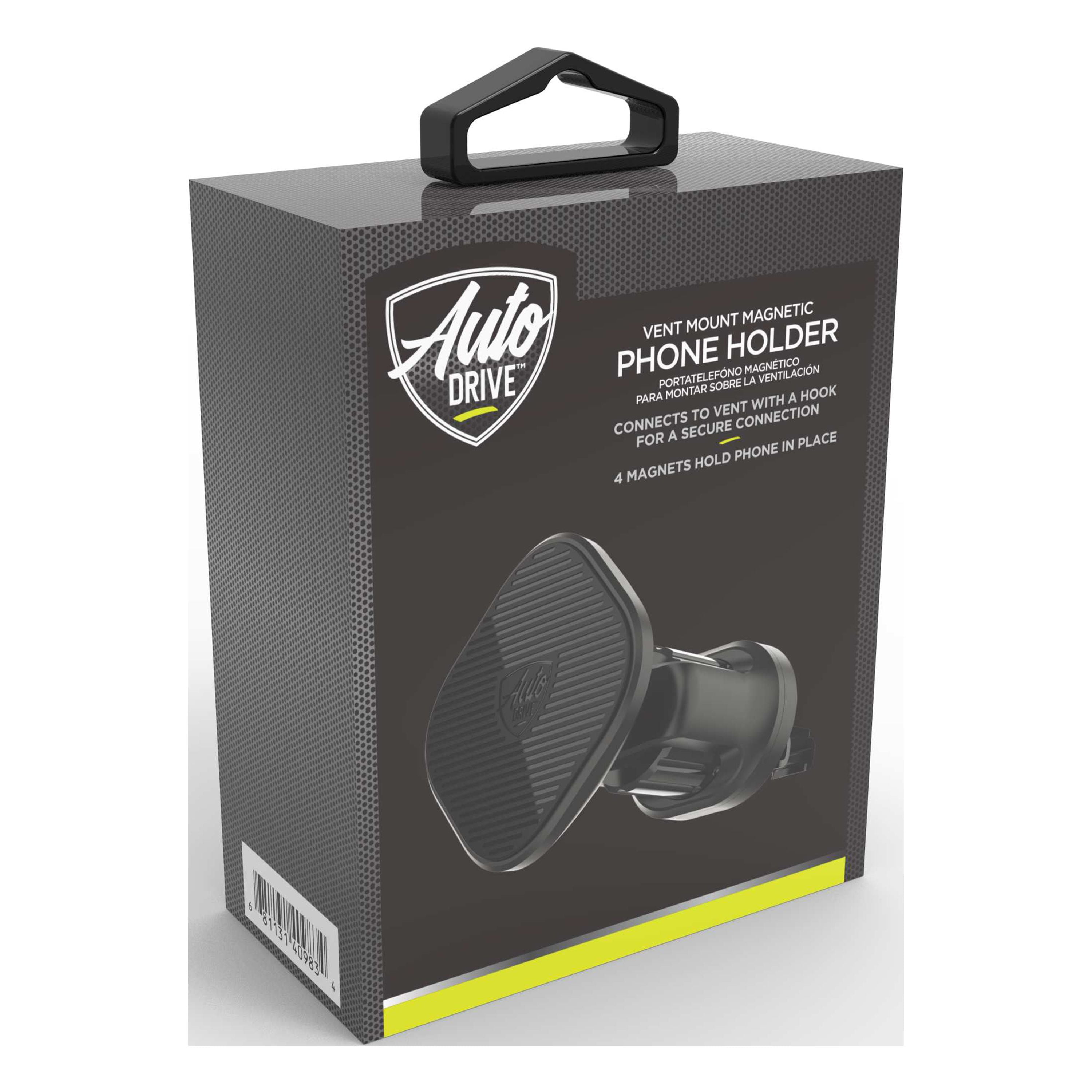 Auto Drive Magnetic Air Vent Mount Phone Holder with Stable Hook and Built-in Four Strong Magnets