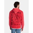 thumbnail image 3 of Super Mario Bros. Men's & Big Men's Graphic Hoodie with Overshoulder Print, Sizes XS-5XL, 3 of 5