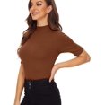 thumbnail image 3 of ORUYROP Chandail à Manches Courtes pour Femmes, Pull Ajusté en Jersey, 3 of 6