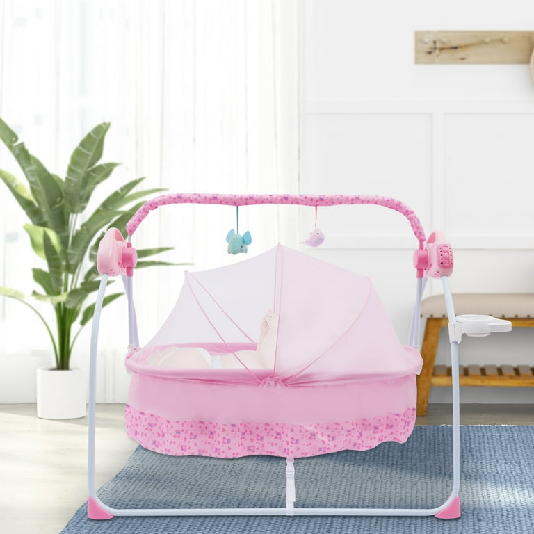 Baby Swing Electric Crib Cradle Infant Rocker Bed Baby Cradle+Mat+Net+Music