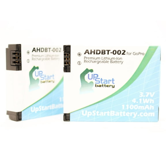 2x Pack - GoPro AHDBT-001 Battery - Replacement for GoPro Hero Digital Camera Battery (1200mAh 3.7V Lithium-Ion)