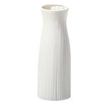 AUDeals Elegant Milky White Vase Lightweight & Shatterproof Plastic with Imitation Ceramic Finish Milky White Home Decor Flower Pot for Home Decor