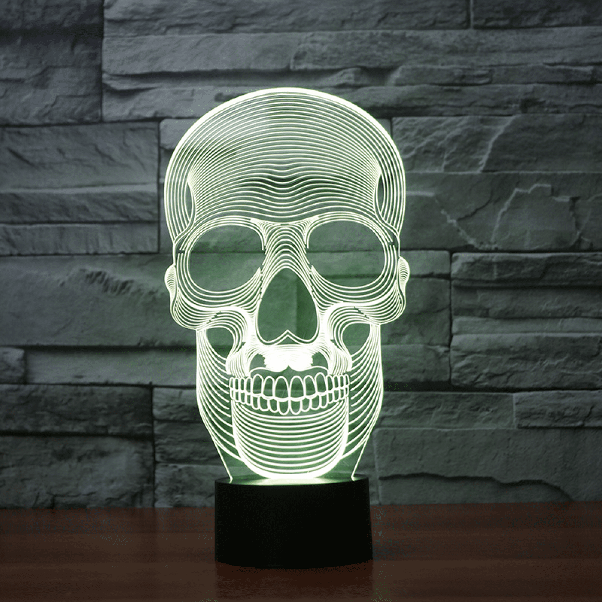 Skull 3D illusion Night Light Touch Switch USB Color Change Table Desk Lamp 