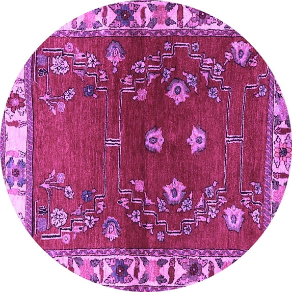Ahgly Company Indoor Round Persian Purple Traditional Area Rugs, 8' Round
