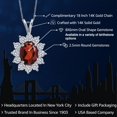 thumbnail image 2 of Gem Stone King 14K White Gold Red Garnet and White Zirconia Pendant Necklace for Women (1.80 Cttw, Gemstone January Birthstone, Oval 8X6MM, with 18 inch Chain), 2 of 6