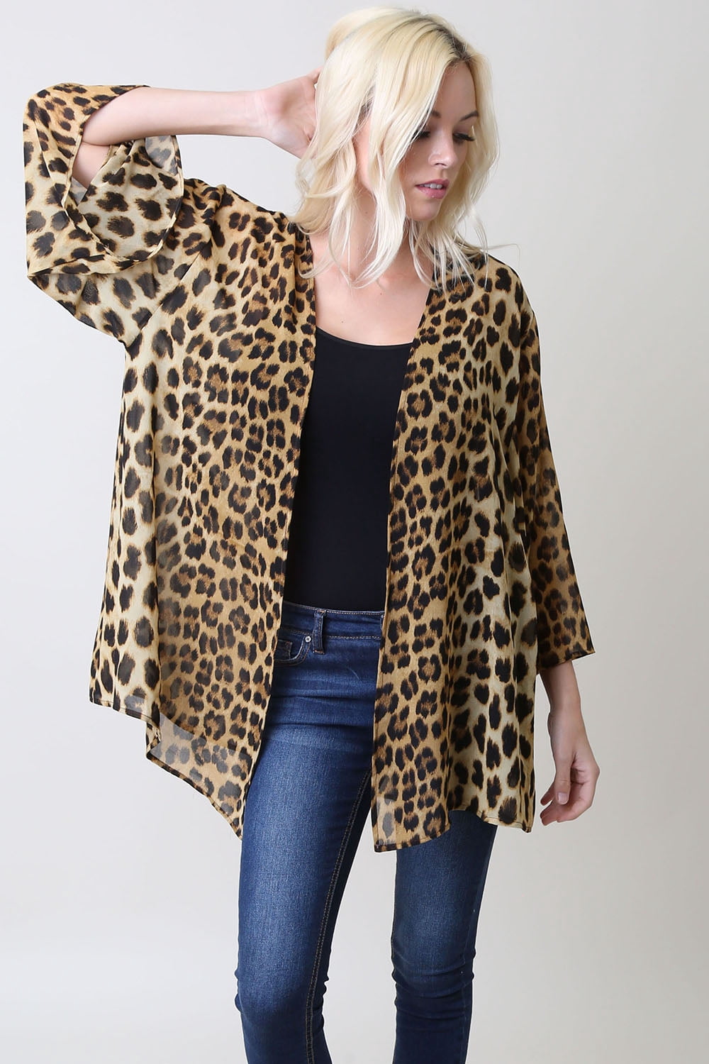 cheetah cardigan walmart