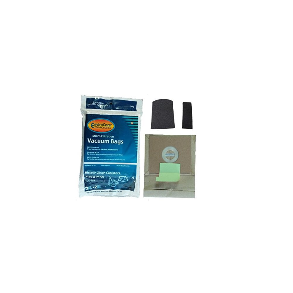 3 (1 pkg) Bissell Zing Vacuum Bags + Filters Maintenance Kit 3210