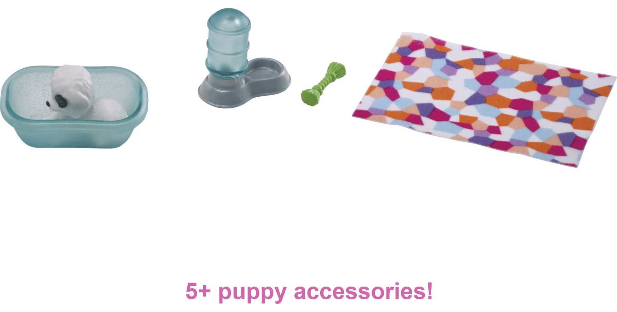 Barbie Doghouse Accessory Pack with 2 Puppies & Mini Pet-Themed Storytelling Pieces