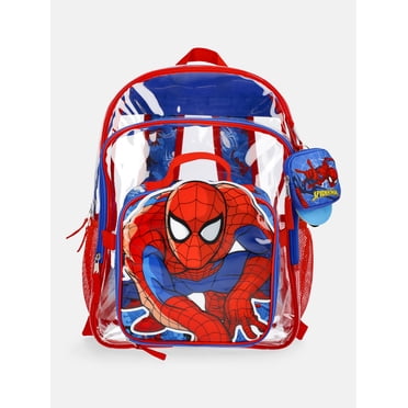 Spider-Man Clear Backpack with Lunch Box and Bag Charms