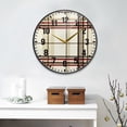 thumbnail image 2 of Yayeee Wall Clock Battery Operated 9.5" Silent Quartz Non-Ticking for Living Room Decor, Cream Plaid, 2 of 8