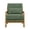Dark Green + Wood+Fabric + Foam+4, variant on YANGXUN Camel Mid Century Modern Wooden Lounge Chair Foam Padded Nubby Fabric Accent Chair with Solid Wood Armrests for Living Room Bedroom Office