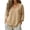 Khaki, variant on Cotton Linen Tops for Women, Yigetop Women's Casual V Neck 3/4 Sleeve Textured Blouse Loose Fit Linen Tops for Summer Gauze Shirts for Women Light Blue XL