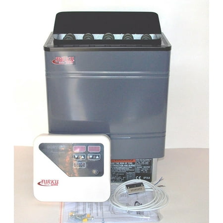 TU90WD-OD - RESIDENTIAL 9KW WET & DRY 240V TURKU SAUNA HEATER STOVE EXTERNAL CON5 DIGITAL CONTROLLER