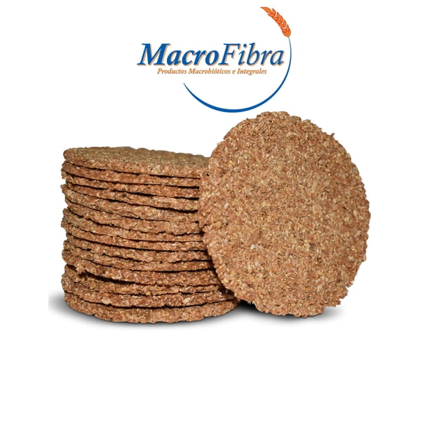 Galleta Tostis Salvado Cajeta Macrofibra Integral sin Azucar Vegano Macrobiotico E Integral 3 Botes c/15 Pzas