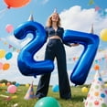 thumbnail image 5 of 40 Inch Number Blue 7 Balloon,Large Dark Blue Foil Number Balloons 7 17 27 70 for Boys Girls Men Women Digit 7 Balloons Birthday Anniversary Events Party Decorations Supplies, 5 of 16