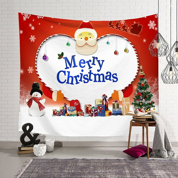 Teissuly Christmas Printed Tapestry Hanging Cloth Background Cloth Tapestry Beach Towel Beach Blanket Teissuly WER202312135754