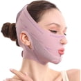 thumbnail image 1 of AoVoTo Masque de Levage Réutilisable en V pour Dormir, Réducteur de Double Menton et Sculptant la Mâchoire, Sangle de Visage Réglable pour Femmes, Tissu Respirant (Violet), 1 of 1