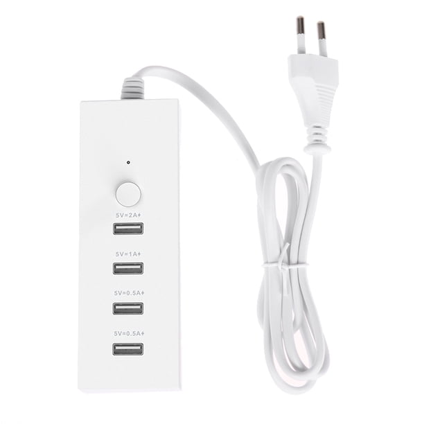 Tmvgtek Cargador Multifunción Usb De 4 Puertos Carga Rápida 5V 2A Enchufe De Extensión (Ue)