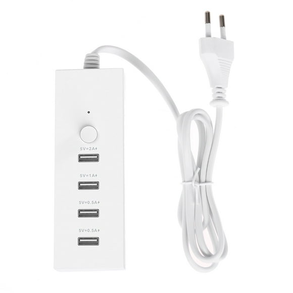 Peggybuy USB Chargeur Multifonction 4 Ports Charge Rapide 5V 2A Rallonge (EU)