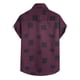 thumbnail image 4 of Blusa informal de manga corta con estampado de rayas playeras y botones para hombre Pompotops oipoqjl27774, 4 of 9