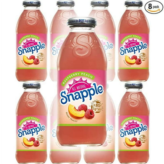 Snapple Raspberry Peach, All Natural, 16 Fl Oz (Pack of 8, Total of 128 Fl Oz)