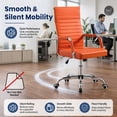 thumbnail image 4 of Lacoo Mid-Back Faux Leather Office Desk Chair Executive Conference Task Chair with Arms, Orange, 4 of 7