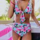 thumbnail image 2 of Gibobby Trajes de Baño para Mujer Traje de baño de dos piezas con estampado de selva tropical para mujer Bikini de playa Conjunto de dos piezas sexy(Rosa,M), 2 of 5