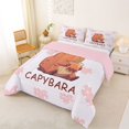 thumbnail image 2 of Manfei Kawaii Capybara Queen Comforter Set,Sweet Heart Print Comforter Sets Queen,Pink,Pink Reversible,3 Pieces,1 Comforter and 2 Pillowcases, 2 of 7